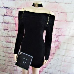 Derek Heart Off The Shoulder Sweater Dress M